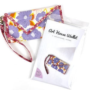 Patrón de billetera Art House - FORMATO PDF - costura, lindo, bolso de mano, cartera, monedero, con cremallera, artesanía, regalo