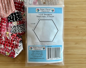 1 1/4" Hexagon Templates - 75 pieces by Paper Pieces - EPP, english paper piecing, handstitching, hexie