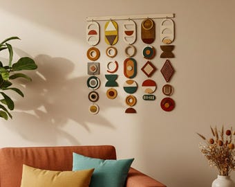 Wohnzimmer Große Wand Dekor, Neues Zuhause Geschenk, Geometrische Kunstwerk, Wandbehang, Wandkunst