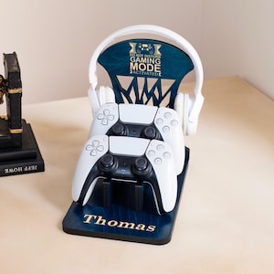 Personalized Gaming Controller and Headphone Stand, Christmas Gift for Him, Gamer Room Decor, Headset Stand, Boyfriend Gift, Teen xmas Gift