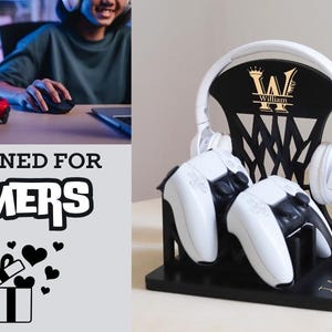 Controller Stand, Headphone Holder, Christmas Gifts for Him, Birthday Gift for Husband, Christmas Gift for brother, Anniversary Gift for him