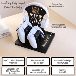 Controller Stand, Headphone Holder, Christmas Gifts for Him, Birthday Gift for Husband, Christmas Gift for brother, Anniversary Gift for him