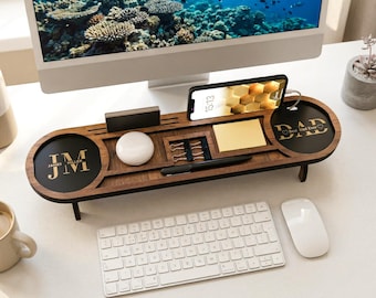 Personalized Wood Desk Organizer I Fathers day gift for husband  I Custom fathers day gift for him I Birthday Gifts for man I Desk Organizer