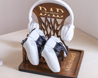 Headphones and Gaming Controller Holder, Teen Boy Gift, Personalized Birthday Gift for Gamers, Anniversary Gift for Gamers Husband Boyfriend