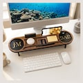 Personalized Wooden Office Desk Organizer I Phone Charging Stand I Fathers day gift for dad I Anniversary gift for him I Gifts for men