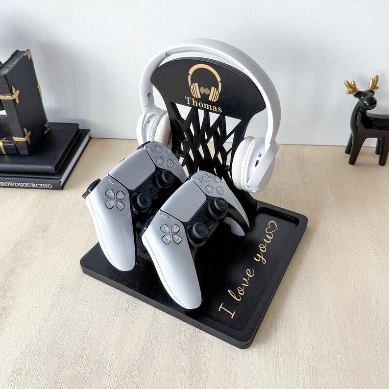 Controller Stand, Headphone Holder, Christmas Gifts for Him, Birthday Gift for Husband, Christmas Gift for brother, Anniversary Gift for him