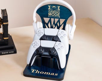 Customized Controller Holder, Headset Stand, Personalized Valentines day gifts for Husband, Gifts for Boyfriend, Birthday gift for Brother