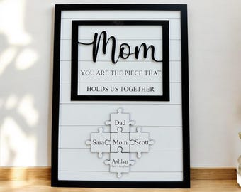 Benutzerdefinierte Muttertagsgeschenk für Mama | Du bist das Stück, das uns zusammenhält Personalisiertes sinnvolles Geschenk für Mama