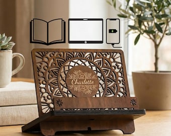 Personalized Wooden Book Nook, Book Page Holder, Reading Stand, Gifts for readers, Cookbook stand, Book page holder, Gift for book lover