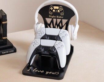 Controllerstandaard, koptelefoonhouder, verjaardagscadeau voor vriend, ongebruikelijke cadeaus voor mannen die alles hebben, gamerkamerinrichting, kerstcadeau