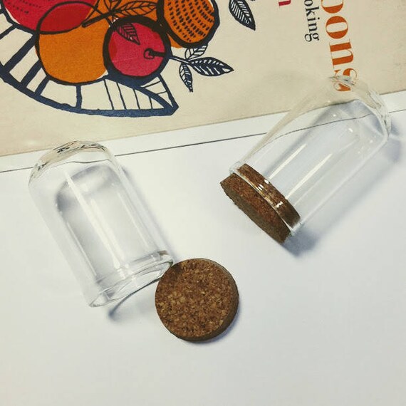 Clear glass Mini Domes 44x25mm tiny dome with cork base for Etsy
