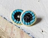 Puffy Discs - Brown Turquoise and Cream