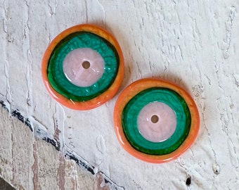 Boiler Room Studios - TEXTURED DISCS - Pink Green and Orange