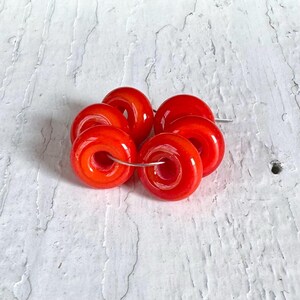 Handmade Lampwork Beads - Dangles - Bright Orange