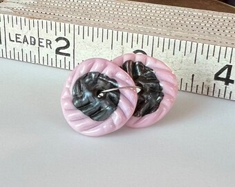 Mini Puffs - Metallic Black and Pink