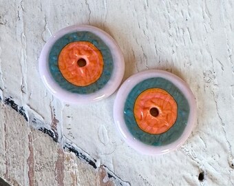 Boiler Room Studios - TEXTURED DISCS - Orange Turquoise and Pink