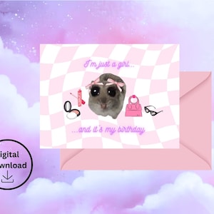 Shy Mouse Meme - Girly Geburtstagskarte
