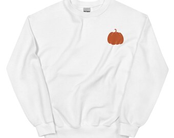 embroidered pumpkin crewneck sweatshirt | halloween fall sweater