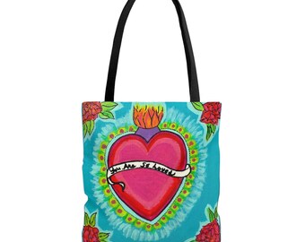 You Are So Loved Heart Love Corazon Tote Bag (AOP)