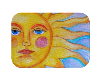 El Sol, The Sun, loteria Bath Mat Mexican Folk art