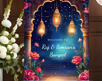 Sangeet Welcome Sign, Indian Wedding Decor, Indian Sangeet Sign, Desi Event Sign, Digital Download, Editable Template, Dholki Sign, Jaggo