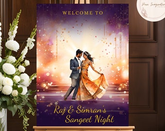 Sangeet Welcome Sign, Indian Wedding Decor, Indian Sangeet Sign, Sangeet Event, Desi Event Sign, Digital Download, Editable Template, Dholki
