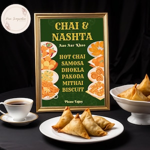 Wedding Snack Menu Sign, Wedding Bar Menu, Signature Drink Menu, Indian Wedding Decor, Indian Event, Chai Station Sign, Editable Template