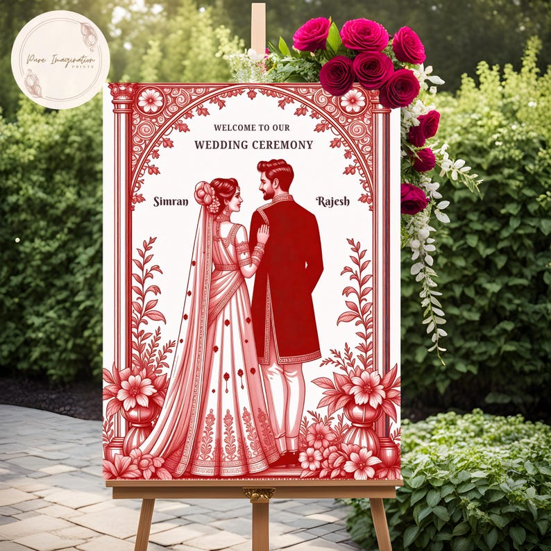 Indian Wedding Welcome Sign, Desi Decor, Editable Template (digital ...