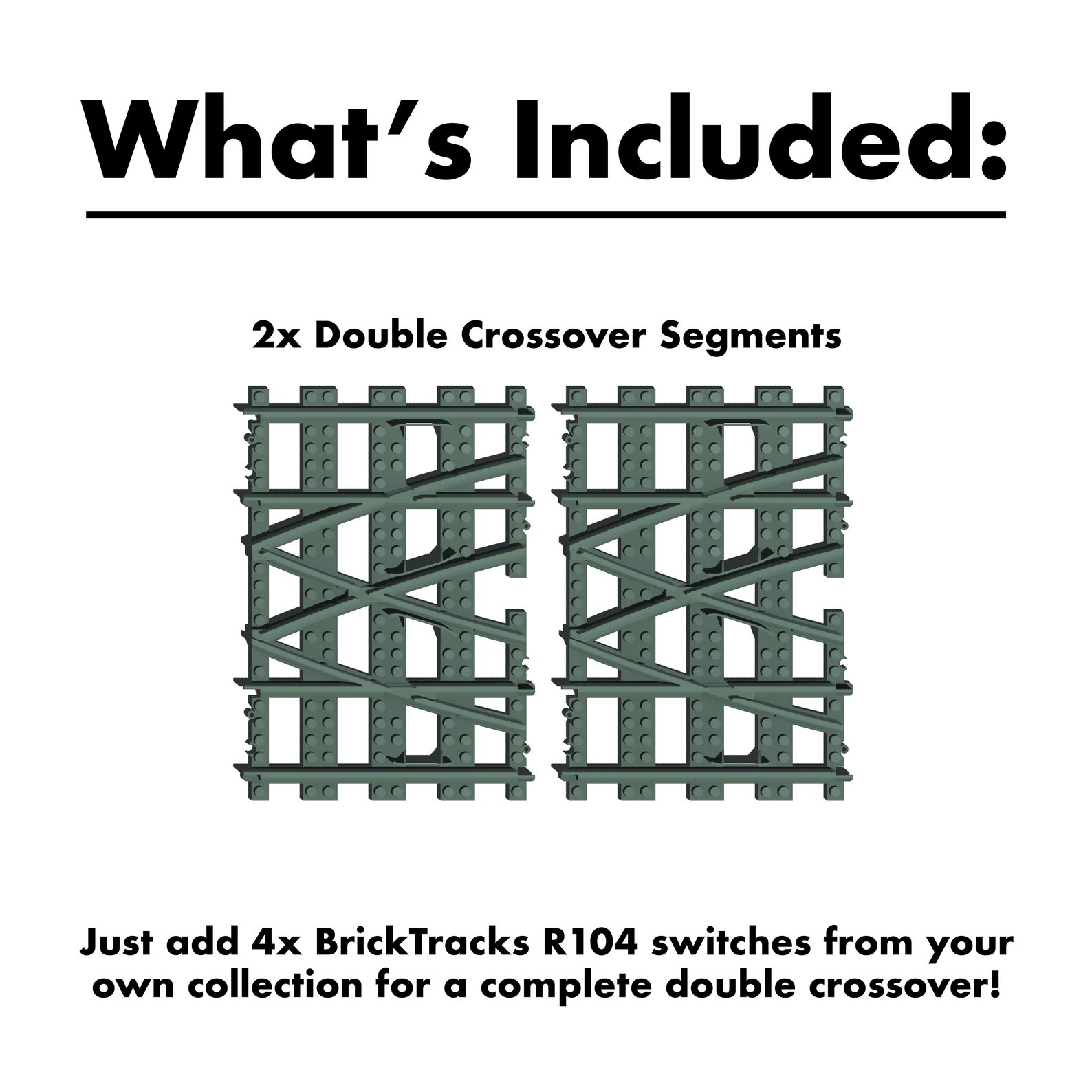 R104 Double Crossover Segments for Bricktracks R104 Switches - Etsy