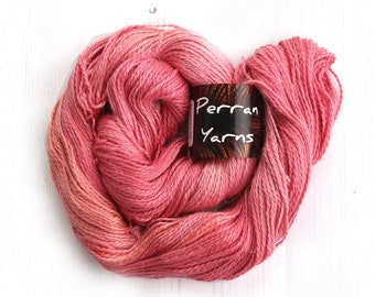 Heart's Desire, hand-dyed Egyptian DK baby alpaca linen silk yarn