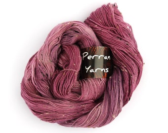 4ply Fleck merino wool, handdyed in colourway Blackcurrant Sorbet