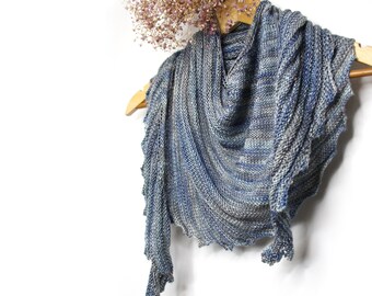 Waterlap Shawl knitting pattern for 100grams 4ply yarn
