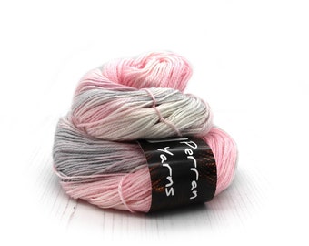 Superwash Merino Tencel 4ply Bright yarn hand-dyed in shade Candy Clouds - pre-order