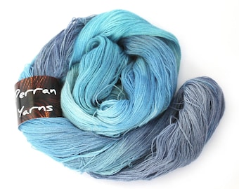 Ocean Blue, Heavenly Lace hand dyed baby alpaca silk cashmere yarn