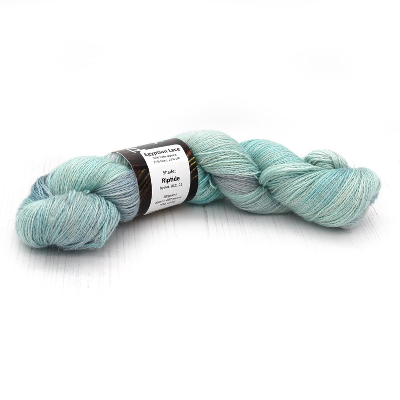 Riptide, Egyptian Lace luxury hand dyed yarn image 4