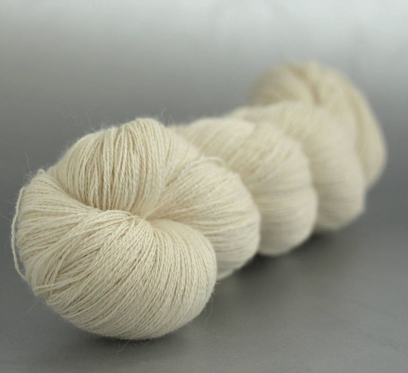 Heavenly Lace undyed baby alpaca silk cashmere laceweight yarn image 2