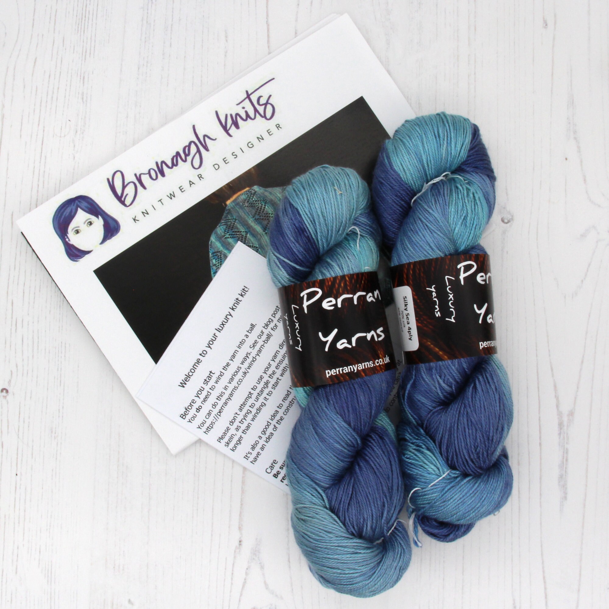 Sea Silk Stole Knit Kit With 4ply Silk Seacell Yarn, Choose Your 