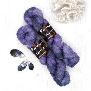 2ply Bright Lace tencel merino yarn hand-dyed in shade Galaxy image 2