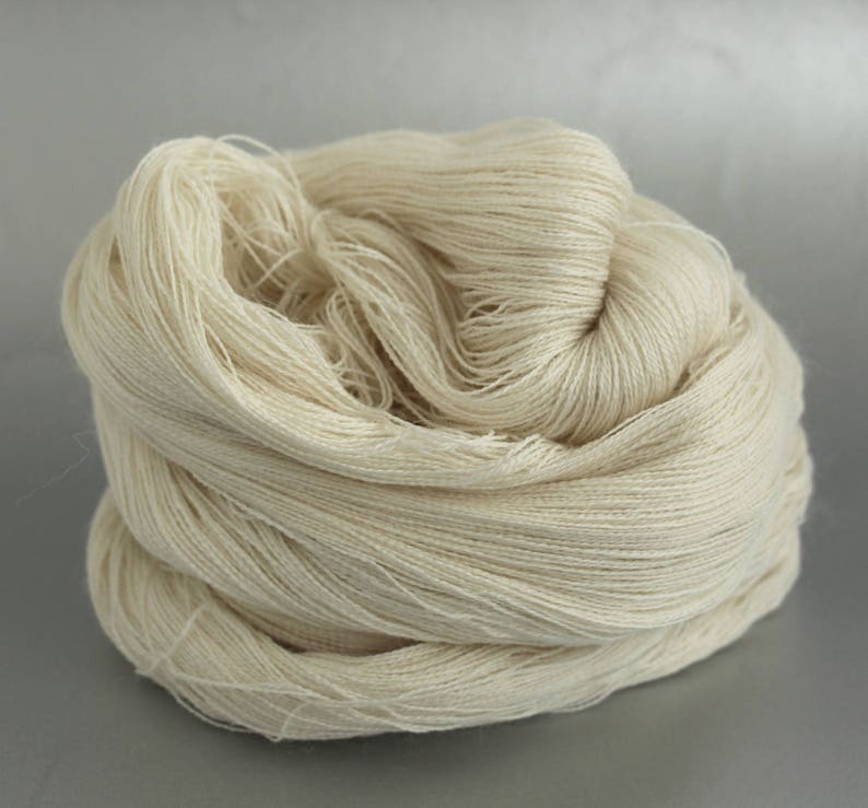 Heavenly Lace undyed baby alpaca silk cashmere laceweight yarn image 3
