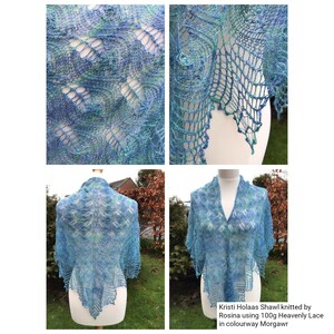 Ocean Blue, Heavenly Lace hand dyed baby alpaca silk cashmere yarn image 5