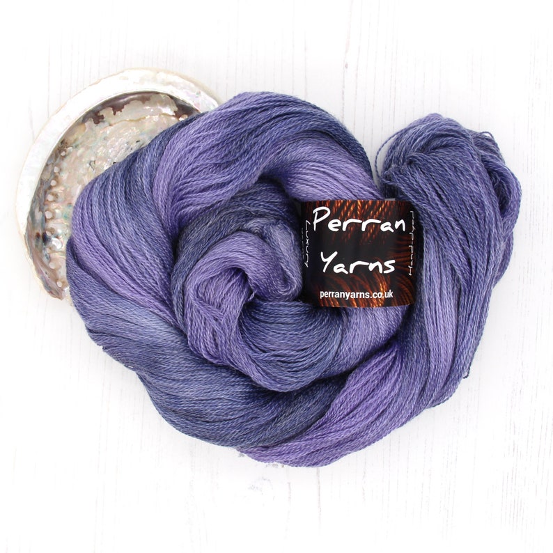 2ply Bright Lace tencel merino yarn hand-dyed in shade Galaxy image 1