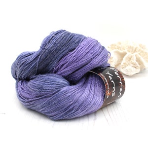 2ply Bright Lace tencel merino yarn hand-dyed in shade Galaxy image 3