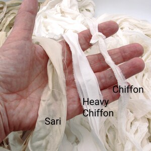Unicorn Clouds, hand dyed recycled silk ribbon chiffon, sari & heavy chiffon image 7