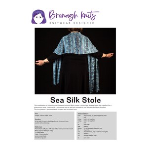 Sea Silk Stole knit kit - pattern detail