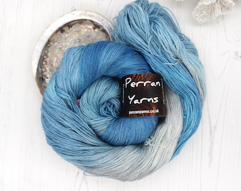 Call of the Ocean, Lace Decadence BFL silk heavy laceweight hand dyed yarn - LAST ONE!