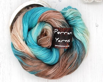 Sandy Toes, hand dyed 4ply Bright superwash merino tencel yarn