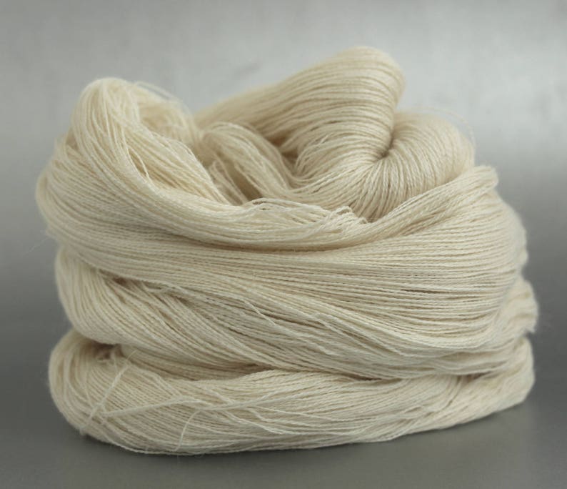 Heavenly Lace undyed baby alpaca silk cashmere laceweight yarn image 5