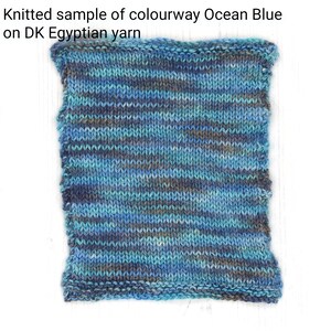 Ocean Blue, hand dyed 2 ply Bright Lace tencel merino yarn image 5