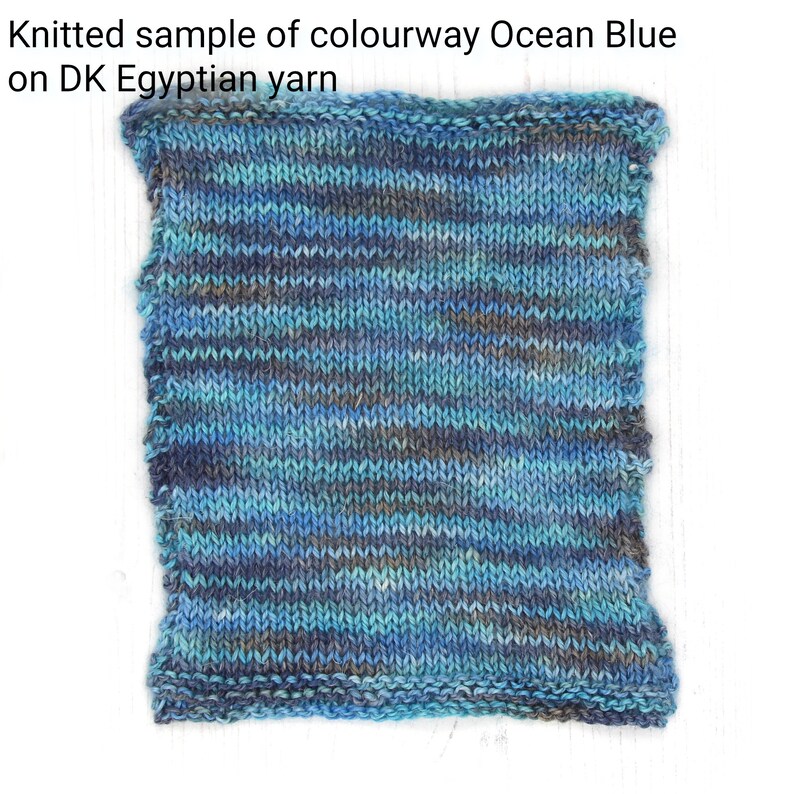 Ocean Blue, hand dyed 2 ply Bright Lace tencel merino yarn image 5