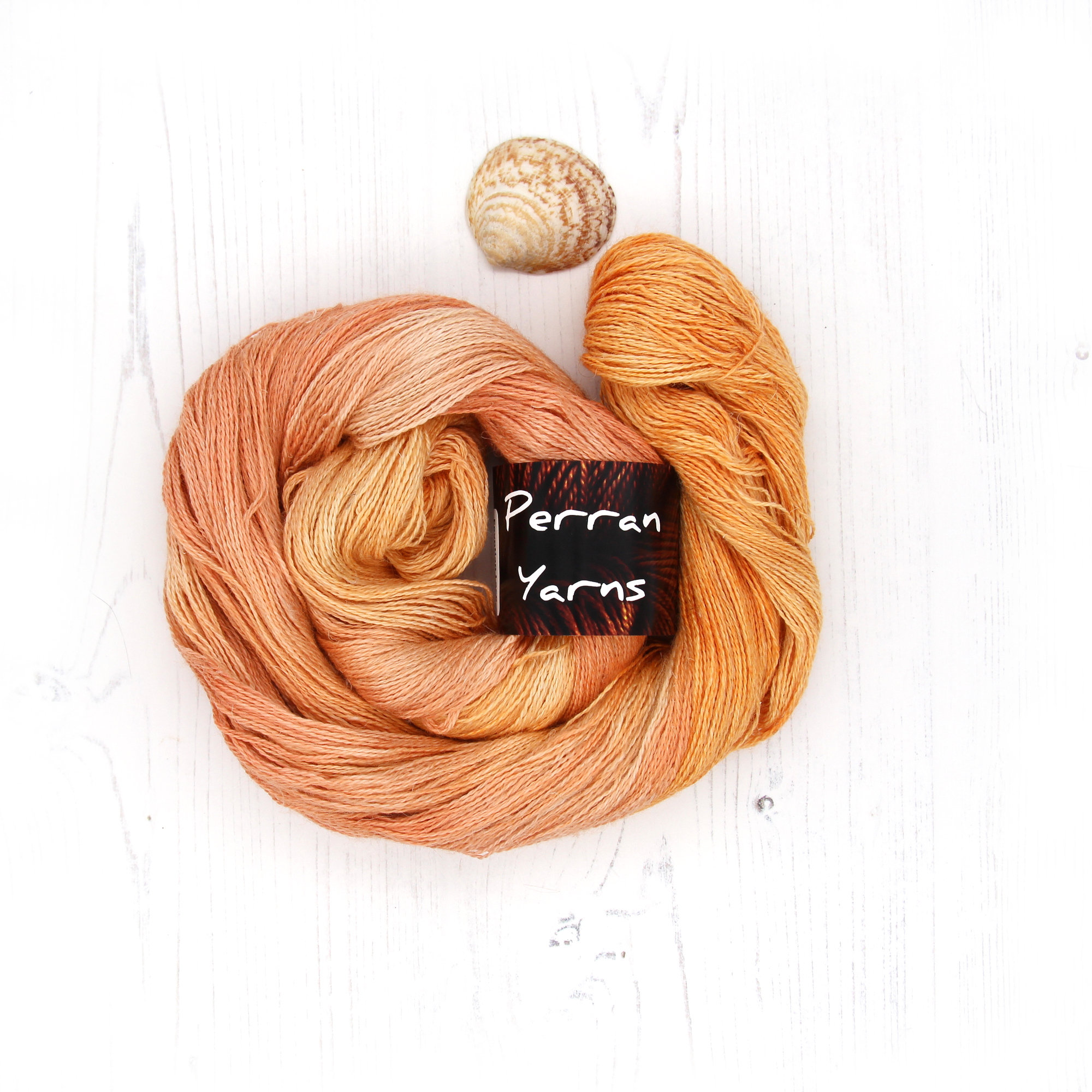Burnished Orange, hand dyed Egytian Lace baby alpaca linen silk blend yarn